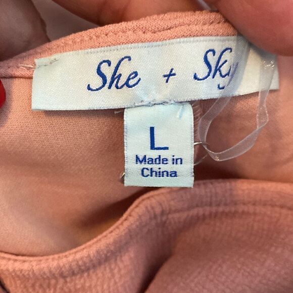 She + Sky Flutter Sleeve Mini Dress Size Large - Picture 5 of 6